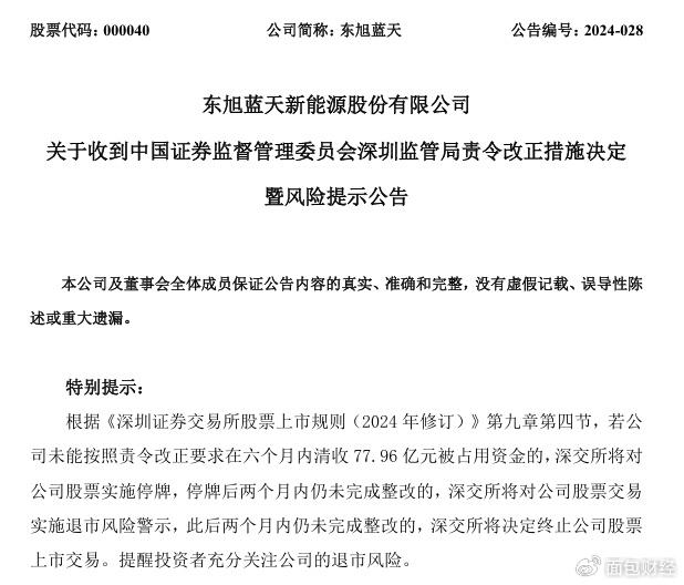 东旭蓝天最新公告重磅发布！