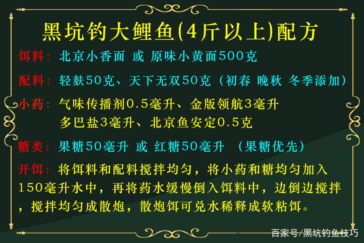 最新钓鲤鱼饵料配方揭秘与分享